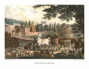 Foxhounds Collection: Breaking Cover, late 18th-early 19th century, (c1955). Creator: Unknown