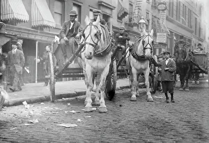 Breaking garbage strike at $5 day, 1911. Creator: Bain News Service