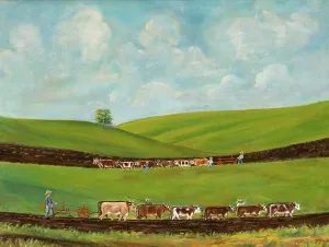 Folk Art Prints: Breaking Ground, c. 1939. Creator: Orrie McCombs