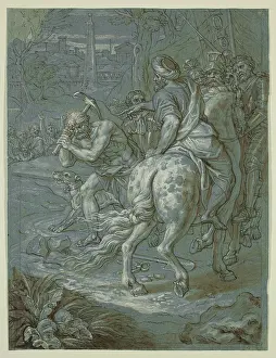 Pickaxe Prints: Breaking Ground for the Erection of the Cross, c1680. Creator: Michel Ange Corneille