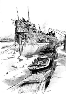 Greenwich Prints: Breaking up the Old 'Benbow', 1895. Creator: Unknown