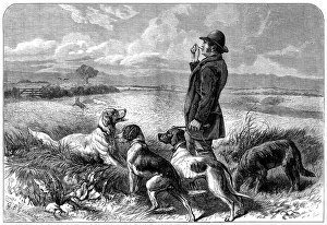 William Hollidge Prints: Breaking in pointers and setters, 1873. Creator: William Hollidge