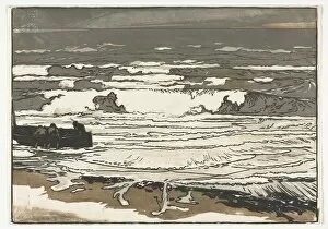Auguste Louis Lepère Gallery: The Breaking Waves, Tide of September 1901, 1901. Creator: Auguste Louis Lepere (French