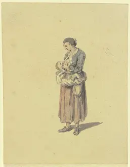 Breastfeeding Prints: Breast-feeding woman. Creator: Johann Ludwig Aberli