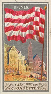 Bremen Prints: Bremen, from the City Flags series (N6) for Allen & Ginter Cigarettes Brands, 1887