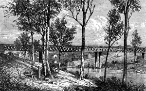 Jackson M Prints: The Bremer Railway Bridge near Ipswich, Queensland, 1868. Creator: Mason Jackson