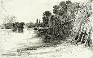 Etching And Drypoint Prints: Brentford Ferry, 1864. Creator: Francis Seymour Haden