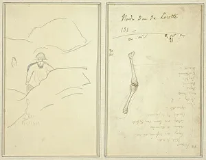 Breton Boy in a Landscape; Study of an Arm [verso], 1884-1888. Creator: Paul Gauguin