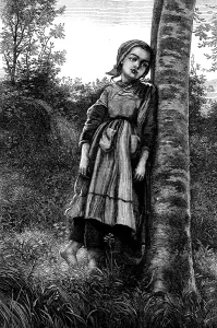 Bretonne Prints: A Breton Girl - Evening, by F. J. Skill, 1871. Creator: Frederick John Skill
