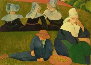 Youth Prints: Breton women in a meadow, 1892. Creator: Bernard, Emile (1868-1941)