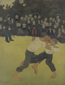 Breton Wrestling, 1890-1891. Artist: Serusier, Paul (1864-1927) Breton Wrestling, 1890-1891. Artist: Serusier, Paul (1864-1927)