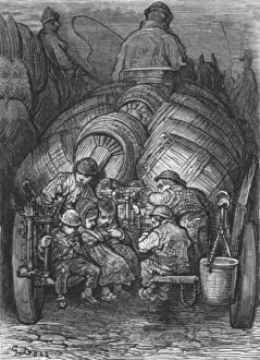 Mischief Gallery: Brewers Dray, 1872. Creator: Gustave Doré