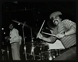 Barker Collection: Brian Abrahams (drums) and Guy Barker (trumpet) on stage at The Stables, Wavendon, Buckinghamshire