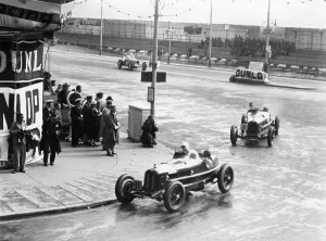 Corner Prints: Brian Lewis in an Alfa Romeo Monza in the Mannin Moar race, Douglas, Isle of Man, 1933