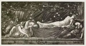 Burne Jones Edward Prints: The Briar Rose Series - The Rose Bower/ The Sleeping Beauty (III)