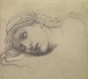 Crayon Prints: The Briar Rose Series - Study of a Sleeping Maiden for The Garden Court