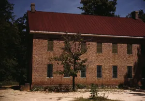 Brickwork Gallery: Brick building, between 1941 and 1942. Creator: Unknown