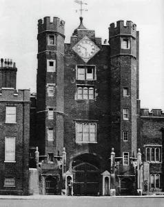 St Jamess Prints: Brick gatehouse for a royal hunting lodge in St Jamess, London, 1926-1927. Artist: McLeish