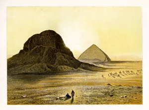 Pyramids Prints: Brick Pyramids of Dashur, Egypt, c1870. Artist: W Dickens