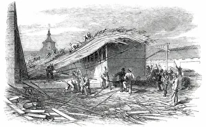 Industrial Accident Prints: The Bricklayers Arms Railway Station, after the Late Accident, 1850. Creator: Unknown