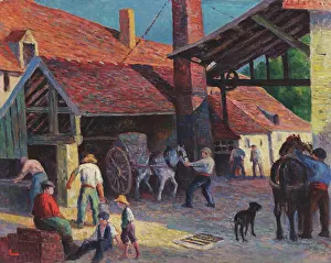 Brickmaking Prints: The Brickyard, 1908. Creator: Luce, Maximilien (1858-1941)