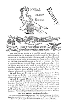Bridal Bouquet Bloom, for Beautifying the Complexion, 1883. Creator: Unknown