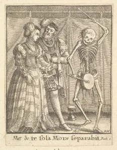 Inevitability Prints: Bridal pair, from the Dance of Death, 1651. Creator: Wenceslaus Hollar