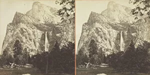 Bridal Veil Falls Gallery: The Bridal Veil, 900 ft. Yosemite, 1861 / 76. Creator: Carleton Emmons Watkins
