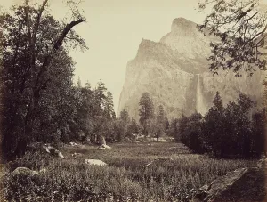 Watkins Carleton Emmons Prints: The Bridal Veil, 900 Ft. Yosemite, 1865-66. Creator: Carleton Emmons Watkins