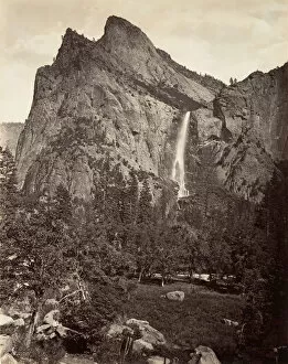 Attributed To Carleton E Collection: Bridal Veil Fall, 940 feet, Yosemite, ca. 1872, printed ca. 1876