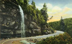Curt Teich And Prints: Bridal Veil Falls, Western North Carolina, 1942. Creator: Unknown