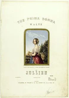Baxter George Prints: The Bride, cover for The Prima Donna Waltz sheet music, 1850. Creator: George Baxter