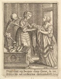 Danse Macabre Collection: Bride, from the Dance of Death, 1651. Creator: Wenceslaus Hollar