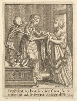 Inevitability Prints: Bride, from the Dance of Death, 1651. Creator: Wenceslaus Hollar