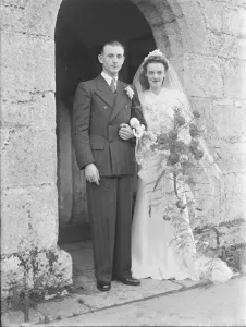 Bride and groom, c1935. Creator: Kirk & Sons of Cowes