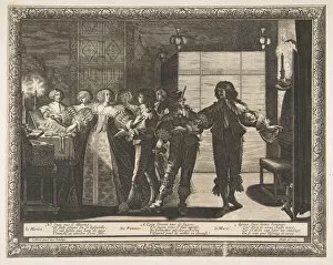 Bridegroom Gallery: The Bride Taken Home (La Mariée reconduite chez elle), 1633. Creator: Abraham Bosse