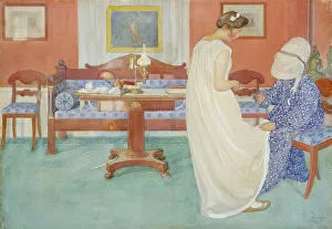 Getting Ready Prints: The Bridesmaid, 1908. Creator: Carl Larsson