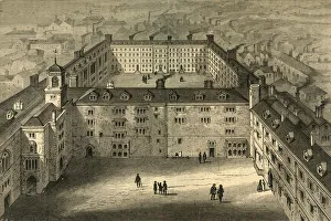 George Walter Thornbury Prints: Bridewell as Rebuilt after the Fire, from an old print, (1897). Creator: Unknown