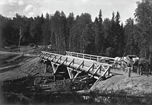 Road Building Prints: A Bridge of 12 Sazhens Length Across the Sosnovka River on the Votinovskoaia Railroad