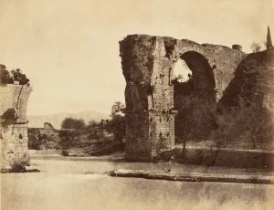 Arch Bridge Prints: Bridge of Augustus at Nani, 1853-56. Creator: Possibly by Jane Martha St. John