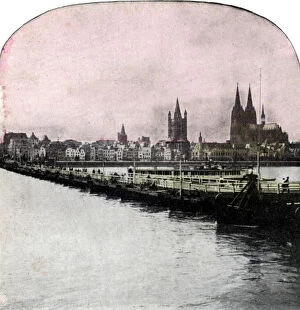 Images Dated 18th January 2008: The Bridge of Boats across the Rhine, Cologne, Germany, early 20th century