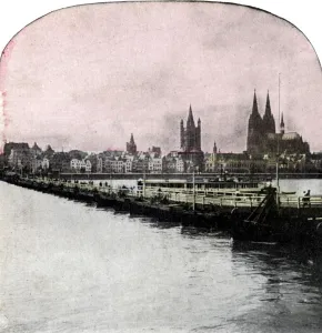 Images Dated 18th January 2008: The Bridge of Boats across the Rhine, Cologne, Germany, early 20th century