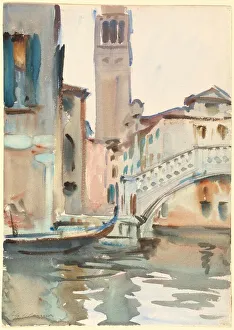 Campanile Collection: A Bridge and Campanile, Venice, 1902 / 1904. Creator: John Singer Sargent