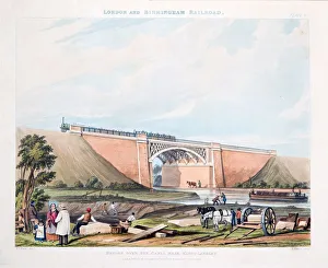 Carts Prints: Bridge Over the Canal near Kings-Langley, published 1837 (hand coloured engraving)