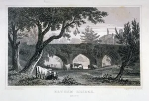 Gastineau Prints: A bridge at Eltham Palace, Kent, 1828. Artist: Henry Adlard