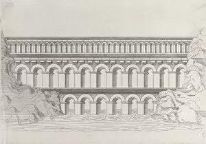 Aqueduct Collection: The Bridge of the Gal (Gard), 1545. Creator: Jacques Androuet Du Cerceau