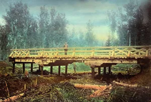 Road Building Prints: A Bridge Over the Gniluiu River