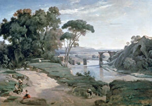 Umbria Gallery: The Bridge at Narni, 1827. Artist: Jean-Baptiste-Camille Corot