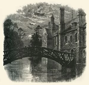 Cambridge Cambridgeshire England Gallery: Bridge at Queens College, c1870