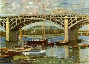 Phaidon Press Collection: The Bridge Over the Seine at Argenteuil, 1874, (1937). Creator: Claude Monet